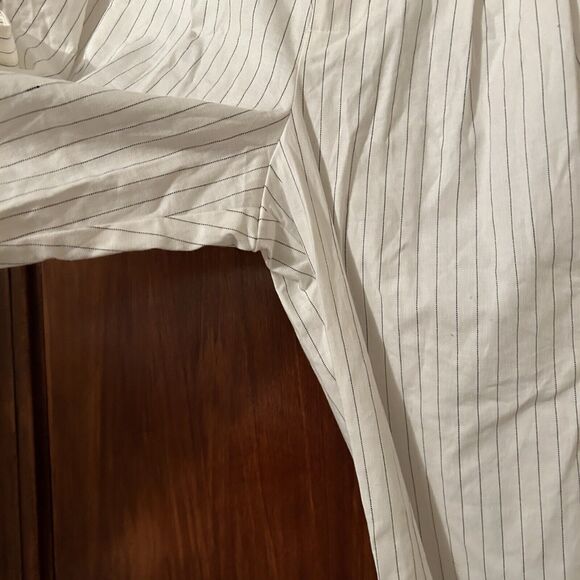 Reformation Oren Pants White Pin Stripe Wide Leg Work Linen Blend Womens 6 - Picture 3 of 14
